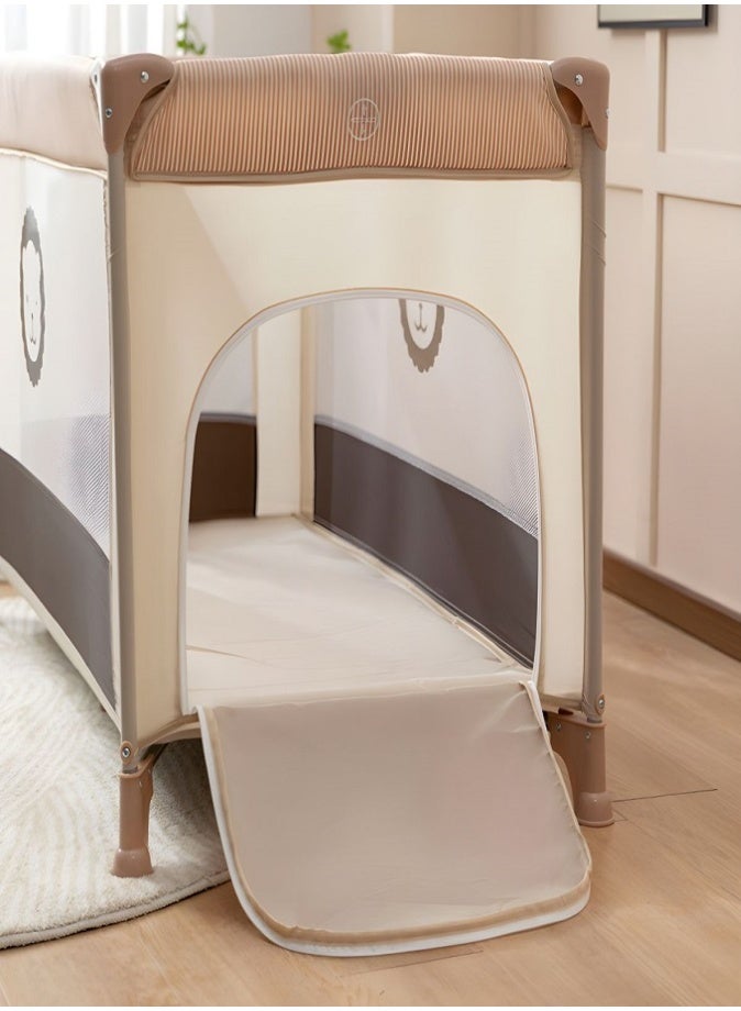 ليفي سرير أطفال محمول 2 في 1، حظيرة لعب قابلة للطي، سرير سفر مع ناموسية، مرتبة مريحة، حقيبة حمل، ساحة لعب خفيفة الوزن للمواليد الجدد والأطفال الصغار، 120 × 50 × 60 سم - Image 3