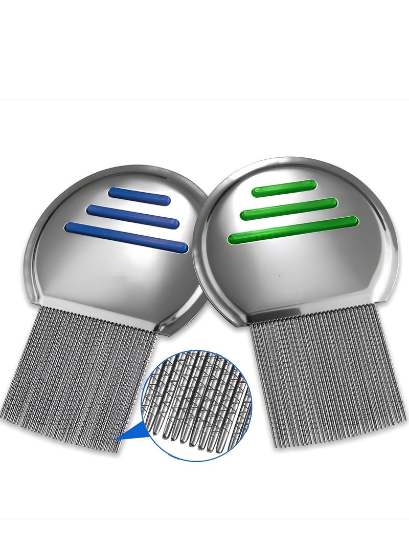 مشط القمل - (عبوة من قطعتين) يزيل قمل الرأس والصئبان بفعالية