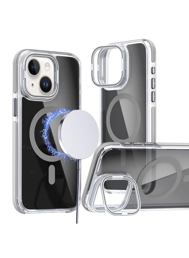 S-TOP Case For iPhone 13 / 14 Magsafe Dual-Color Transparent Black Lens Holder Phone Case - Image 1