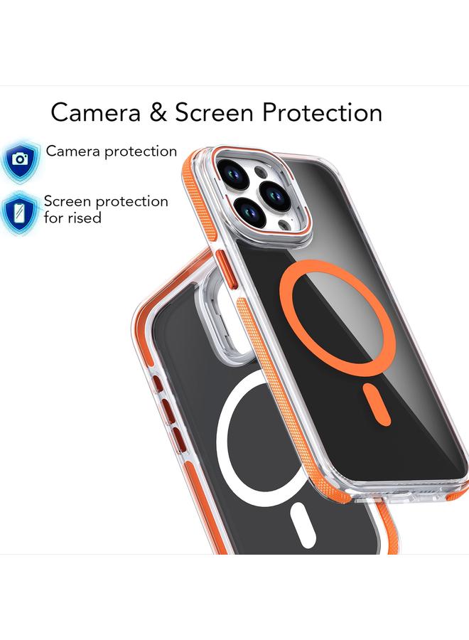 S-TOP Case For iPhone 13 / 14 Magsafe Dual-Color Transparent Black Lens Holder Phone Case - Image 4