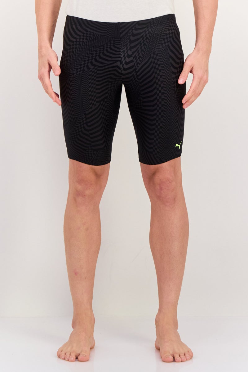 PUMA Men Abstract Print Swimwear Short, Black  - Image 1