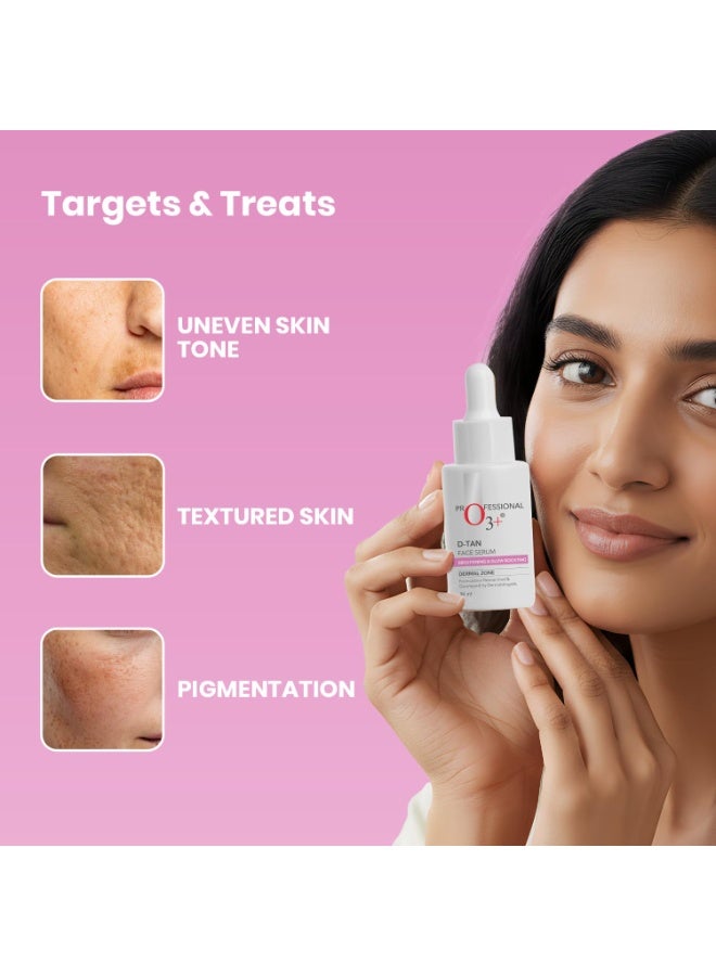 O3+ D-Tan Face Serum with Niacinamide, Glycolic Acid & Mulberry Extract for Tan Removal, Skin Brightening & Glow | Reduces Pigmentation & Dark Spots | 30ml - Image 2