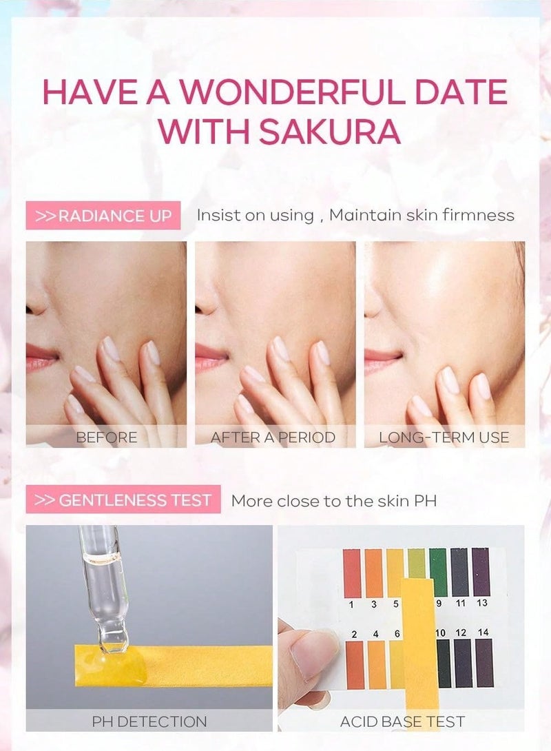 لايكو سيروم ساكورا الياباني للوجه لتجديد شباب البشرة ، علاج توحيد اللون وشد المسام ، مصل ترطيب مهدئ للبشرة ، 17 مل - Image 4