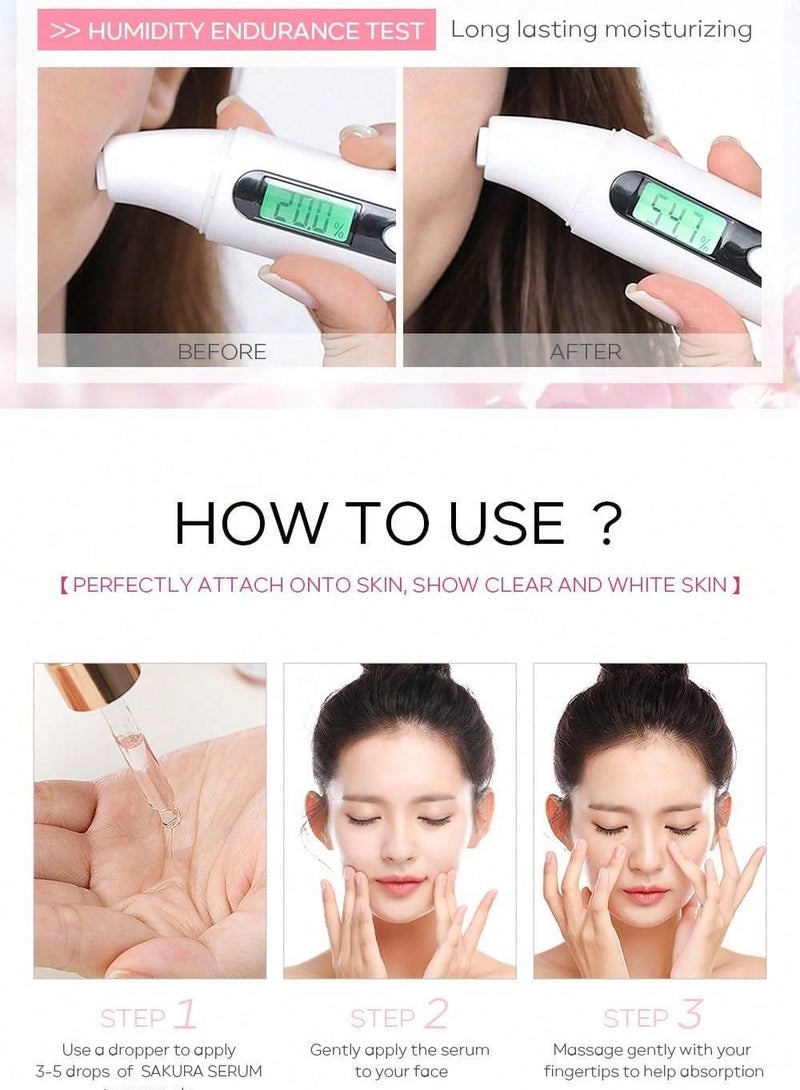 لايكو سيروم ساكورا الياباني للوجه لتجديد شباب البشرة ، علاج توحيد اللون وشد المسام ، مصل ترطيب مهدئ للبشرة ، 17 مل - Image 5