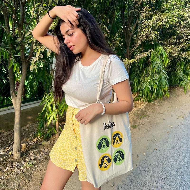 EcoRight Canvas Tote Bags for Women, College Bag for Girls, 100% Organic Cotton Tote Bag for Shopping, Travel & beach - Image 2