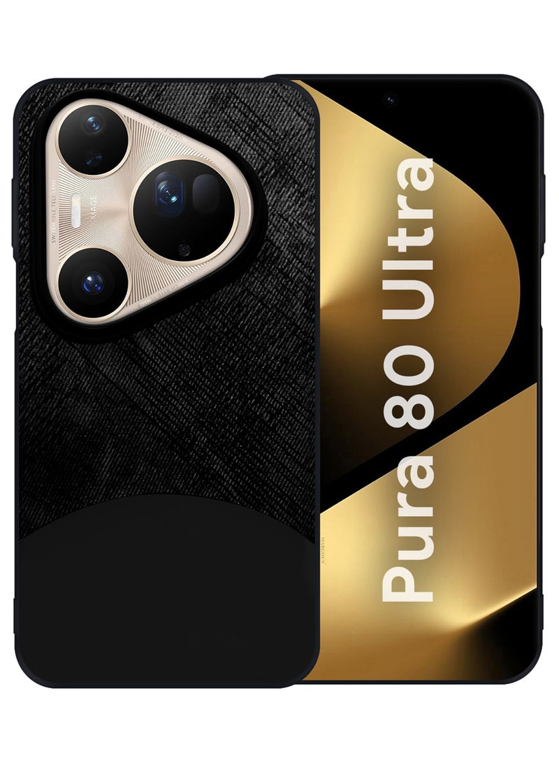 CATANES Silicone Case Cover for Huawei Pura 80 Ultra - Slim Fit  Anti-Slip Thin and Shockproof Protection Raised Edges for Camera and Screen Protection - Black - Image 1