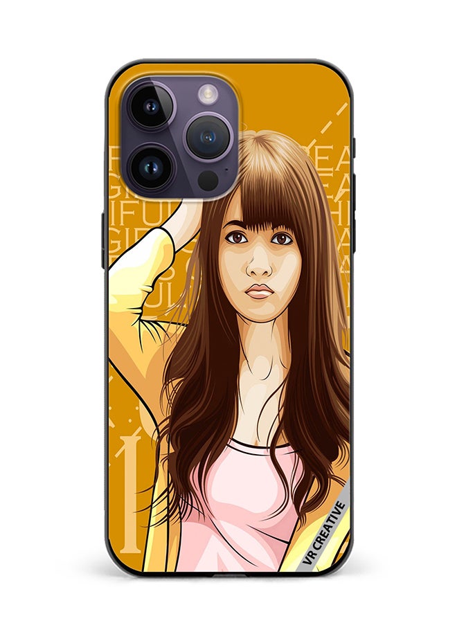 VR CREATIVE Protective Case Cover For Apple iPhone 15 Pro Girl Posing Design Multicolour - Image 1