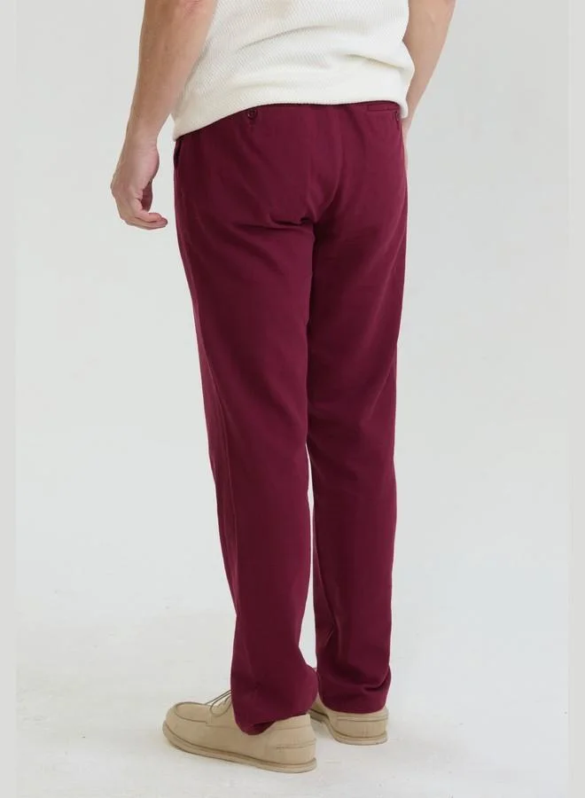 FELIX HARDY Bordeaux Men's Linen Cotton Casual Summer Pants for Men | Best Price UAE