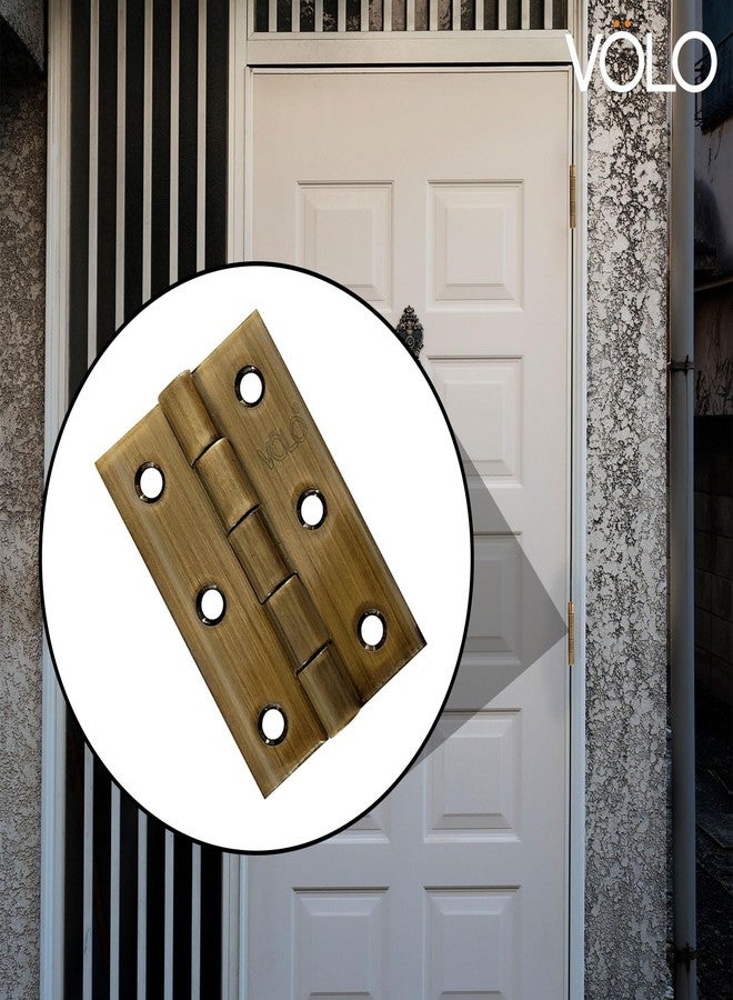 Volo Premium Concealed Door Butt Hinges 3 inch x 12 Gauge/2.5 mm Thickness, Slow Motion Butt Hinge (Stainless Steel)(Color: Antique Brass) - Image 5