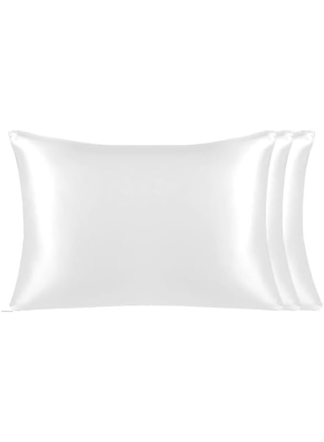 HXD Zoomlion 100% Mulberry Silk Pillowcase 50 × 75 cm – 21 Momme, 600 Thread Count Silk Pillow Cover with Hidden Zipper, Hypoallergenic, Soft & Breathable for Hair & Skin (Ivory White) - Image 1