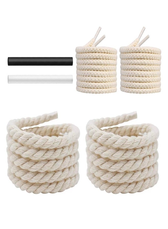 NDTEZUGT Thick Rope Shoe Laces Strings for Air Force 1, 10mm Round Cotton Chunky Shoelaces Replacement Laces for Sneakers, Black, 54''/140cm - Image 2