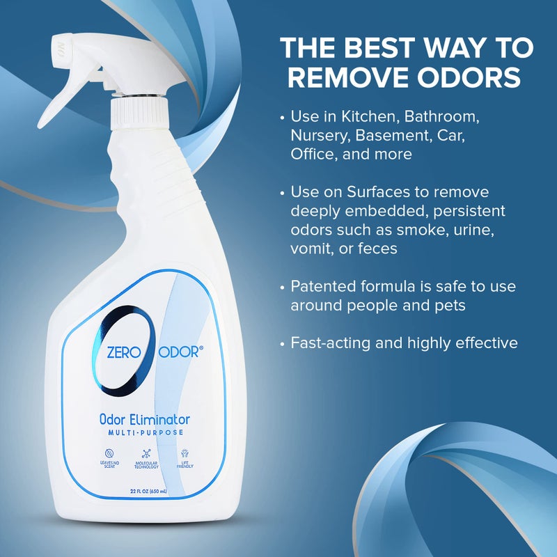 Zero Odor Multi-Purpose Odor Eliminator - Air & Surface Odor – Patented Technology Best for Bathroom, Kitchen, Fabrics, Closet- Smell Great Again, 22oz (Over 500 Sprays) - Image 3