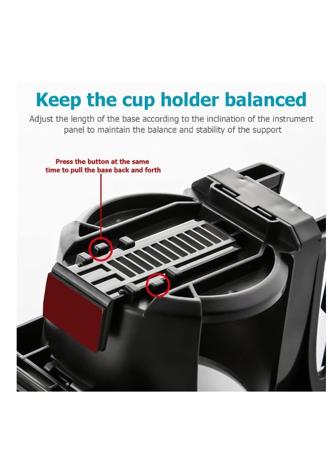 Car Cup Holder for Air Vent,   2 in 1 Cup Phone Mount for Air Vent, Car Air Vent Cup Bottle Mount, Adjustable Car Air Conditioner Vent Drink Holder, Water Bottle Holder, Universal for SUV Truck Van