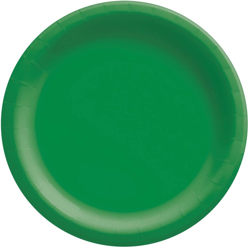 amscan Big Party Pack Festive Green Paper Plates, 7", Pack of 50, Party Supply - Image 1