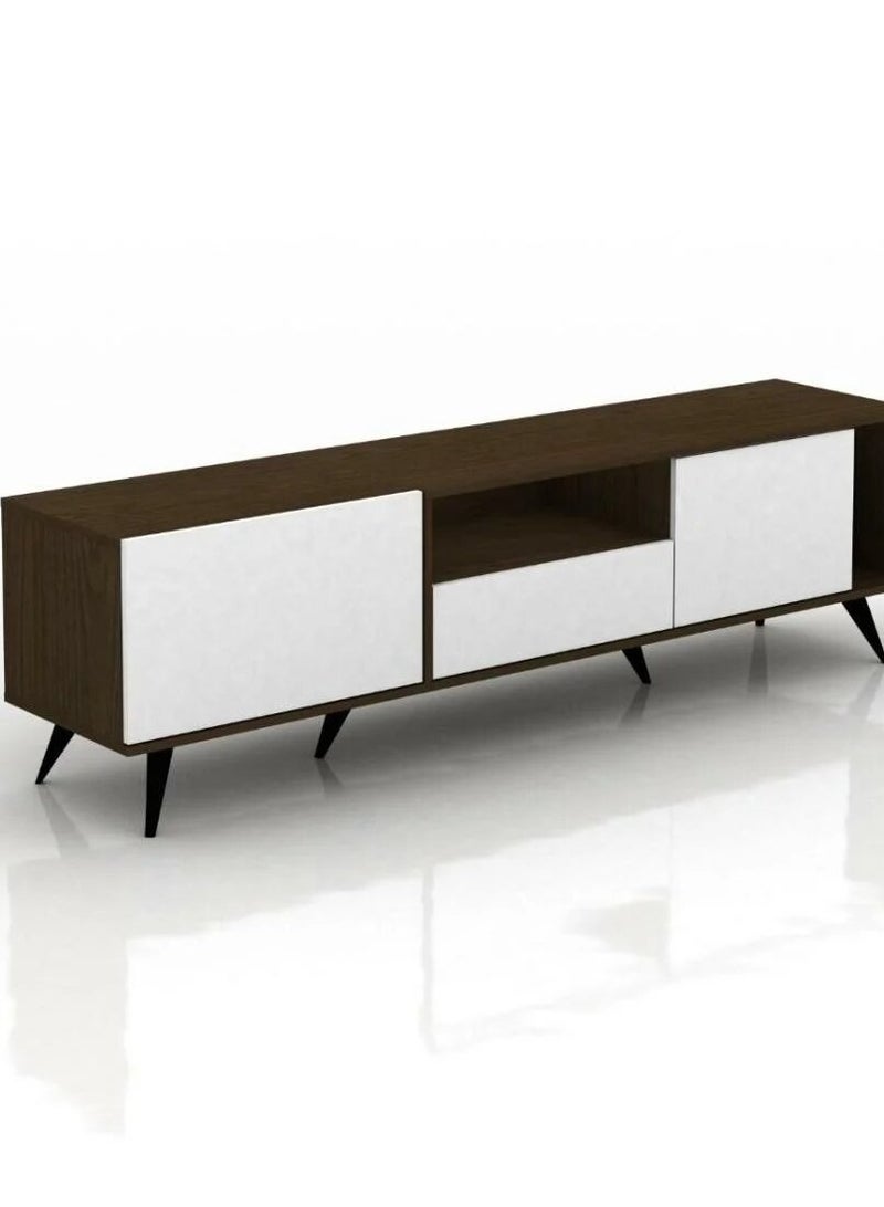 Baity Rectangular TV Unit with 2 Shelves and 3 Drawers, 179 cm, Multicolour - Image 2