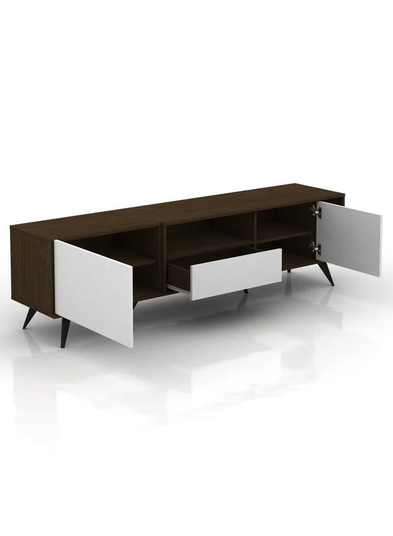 Baity Rectangular TV Unit with 2 Shelves and 3 Drawers, 179 cm, Multicolour - Image 3