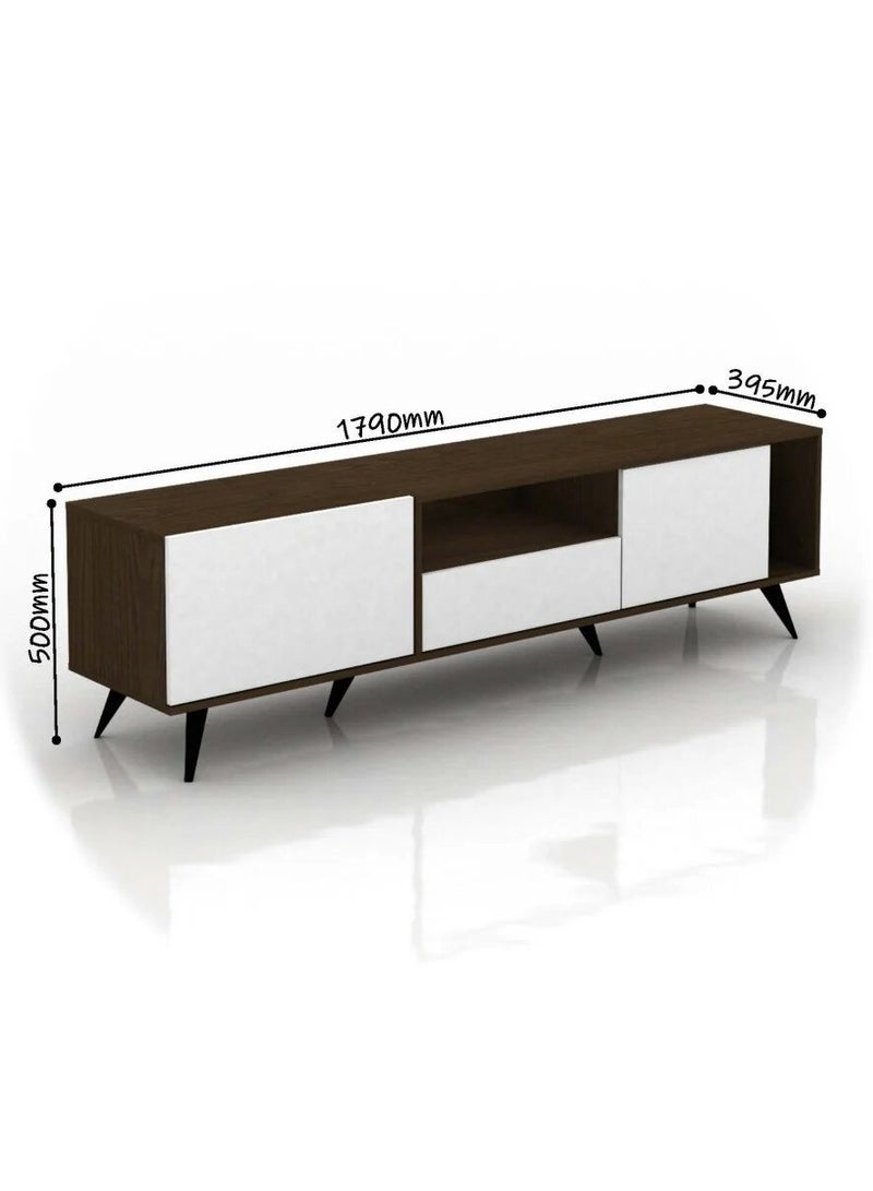 Baity Rectangular TV Unit with 2 Shelves and 3 Drawers, 179 cm, Multicolour - Image 4