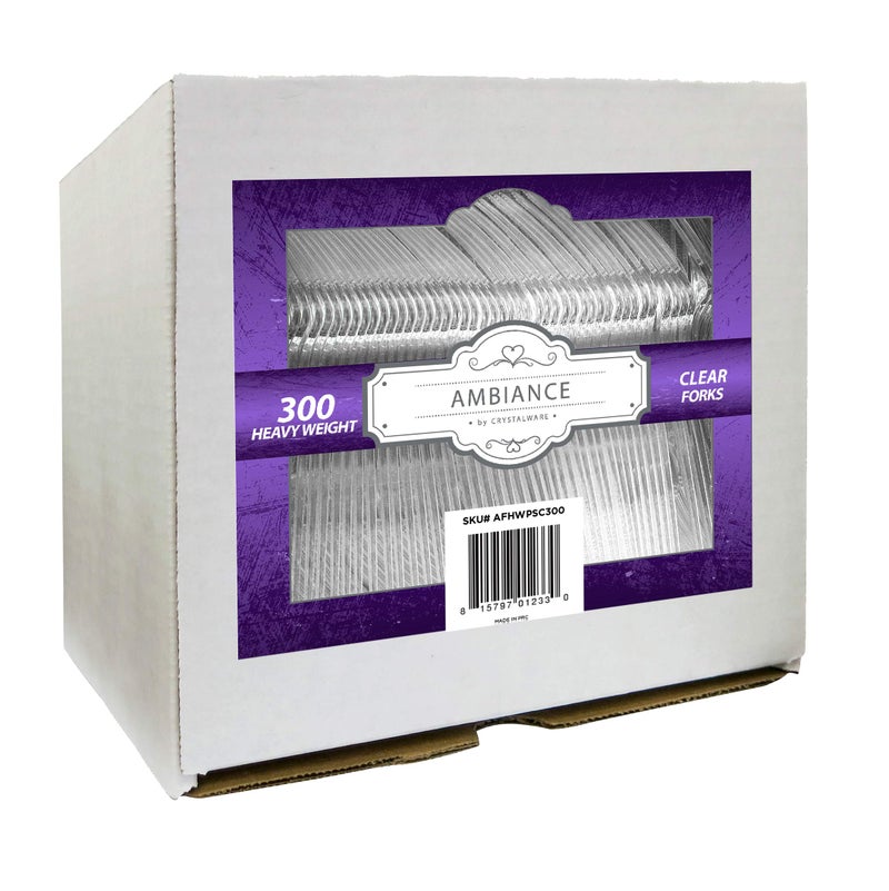 Clear Plastic Forks Heavy Weight Disposable 300 Count
