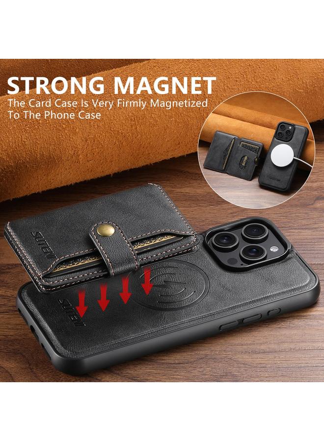 سوتين جراب لهاتف iPhone 13 Pro Max M4 جراب بطاقة مغناطيسي MagSafe جراب هاتف جلدي - Image 3