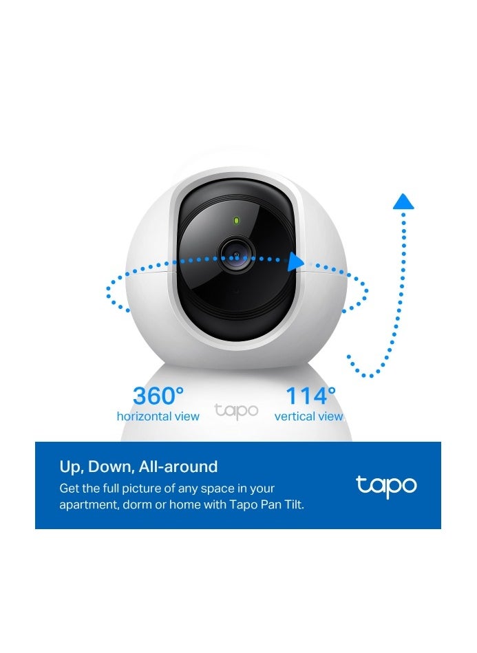 tapo - Tapo C200 Pan/Tilt 1080p Full HD Home Security Wi-Fi Camera Live View And Two-Way Audio Night Vision Motion Detection Baby Monitor MicroSD Card Support Works With Google Assistant And Amazon Alexa Remote Management By App - Image 1