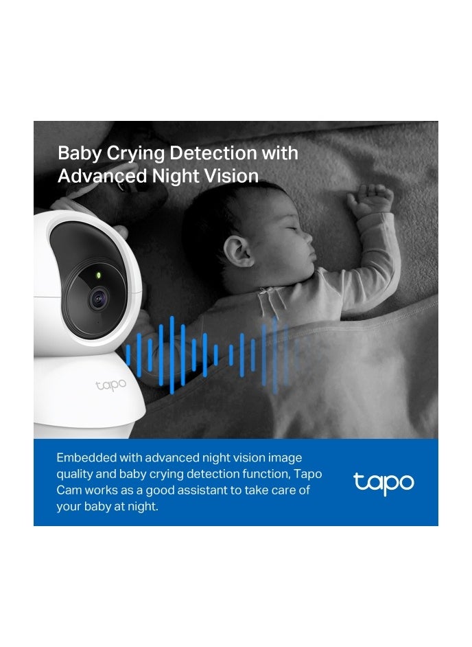 tapo - Tapo C200 Pan/Tilt 1080p Full HD Home Security Wi-Fi Camera Live View And Two-Way Audio Night Vision Motion Detection Baby Monitor MicroSD Card Support Works With Google Assistant And Amazon Alexa Remote Management By App - Image 1