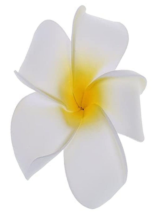 SURAKO COLLECTIONS Surako Collection Women Girls White Hawaii Plumeria Flower Foam Hair Clip (2) - Image 3