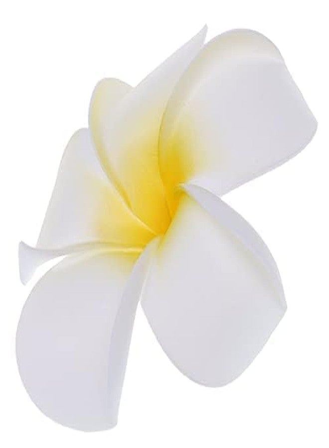 SURAKO COLLECTIONS Surako Collection Women Girls White Hawaii Plumeria Flower Foam Hair Clip (2) - Image 1