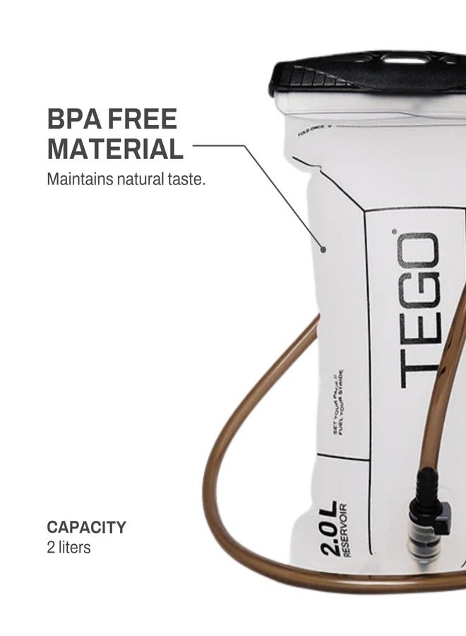تيجو خزان ترطيب TEGO Pacer | كيس ماء سعة 2 لتر خالٍ من مادة BPA | صمام للشرب | أنبوب بقفل سريع | طعم طبيعي | مادة قابلة لإعادة التدوير | متوافق مع سترة Pacer Trail - Image 3