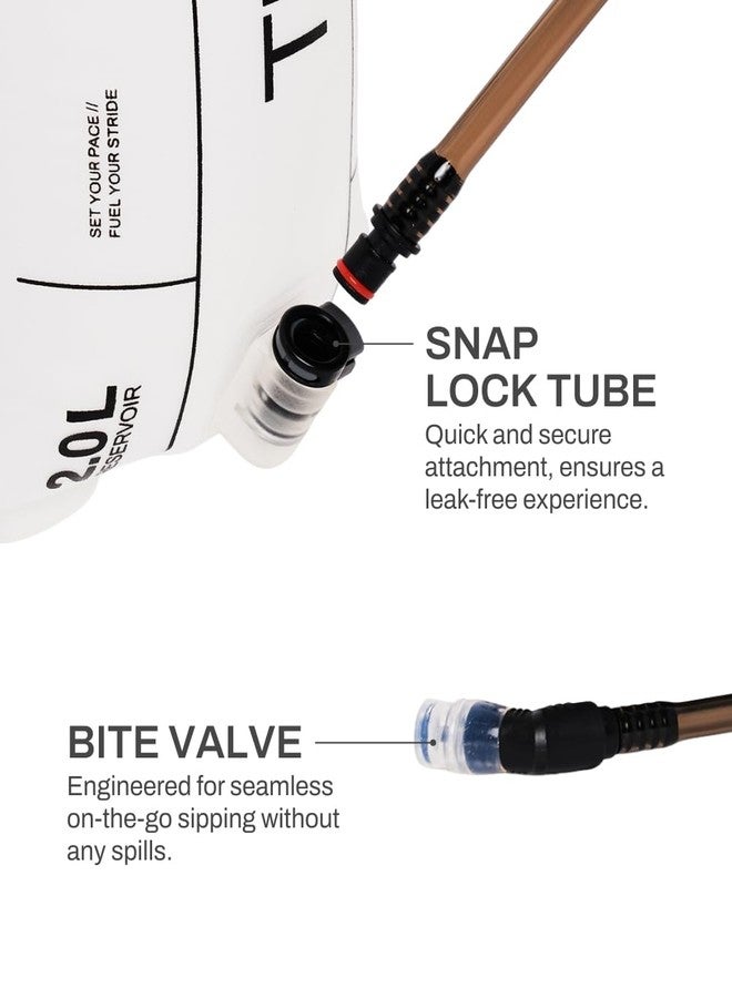 تيجو خزان ترطيب TEGO Pacer | كيس ماء سعة 2 لتر خالٍ من مادة BPA | صمام للشرب | أنبوب بقفل سريع | طعم طبيعي | مادة قابلة لإعادة التدوير | متوافق مع سترة Pacer Trail - Image 4