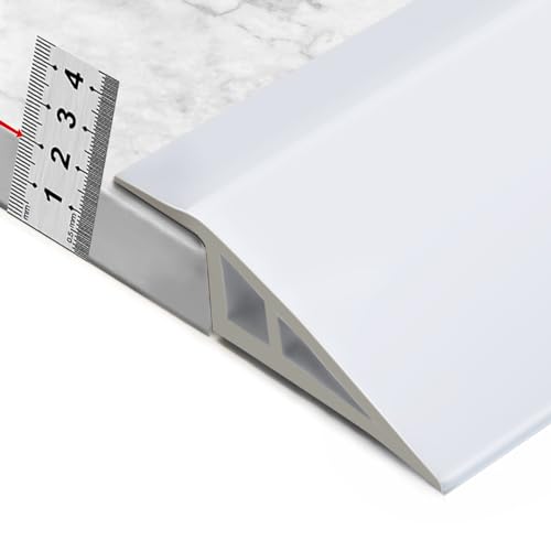 BNELL Carpet & Floor Edging Trim Strip,Self Adhesive-PVC Floor Transition Strip,Threshold Transitions Suitable for Threshold Height Less Than 20mm (6.56FT_White) - Image 1