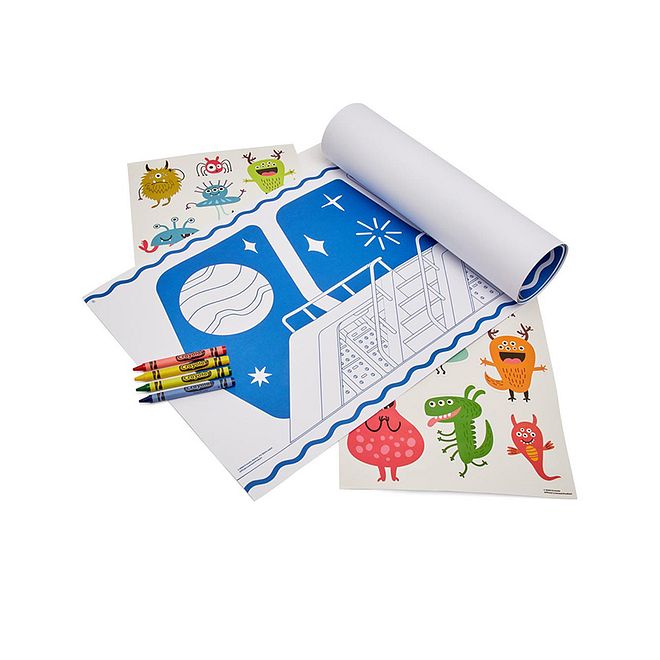 Crayola Space Colour Your Own Map Roll, Captivating Illustrations, Vibrant Colours, Non Toxic, 3 Years+, 3m (Drawing Sheet) - Multicolour - Image 1