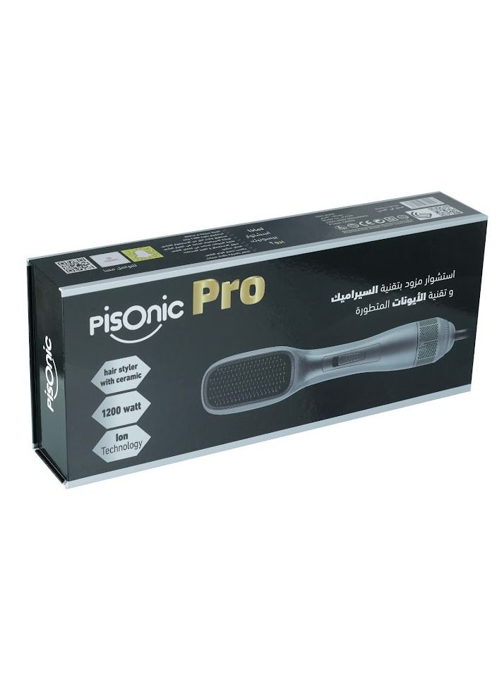 Pisonic hair dryer and styler 2in1 gray 1200W - Image 1