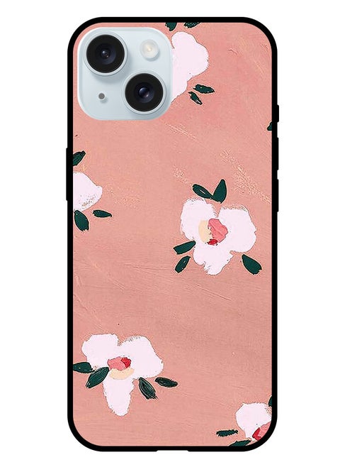 Protective Case Anti Scratch Shock Proof Bumper Cover For iPhone 15 Plus Peach Flowers