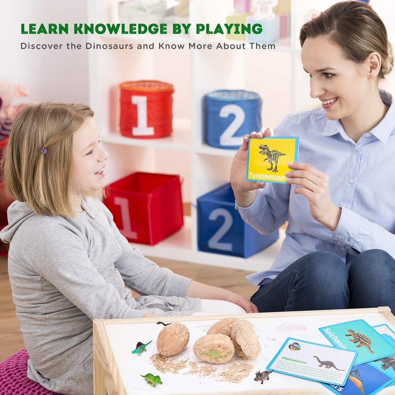 Toyk Dig Up Dinosaur Fossil Eggs, Break Open 12 Unique Eggs and Discover 12 Cute Dinosaurs, Easter Digging Toy for 3 4 5 6 7 8 9-12 Year Old Boys Archaeology Science STEM Gift - Image 5