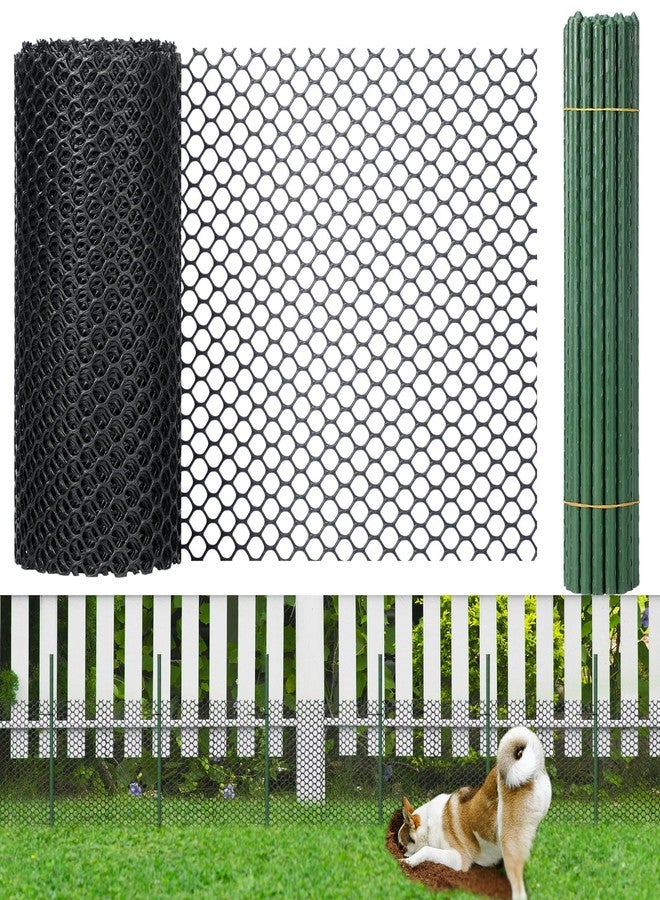 Marsui Animal Barrier Fence 12in x 33ft No Dig Garden Fence Mesh Fencing with Steel Stake Movable Portable Temporary for Poultry Dogs Rabbits Chicken Snake Barrier Garden Backyard Outdoor - Image 1
