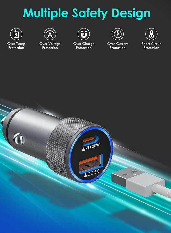 general iPhone Car Charger,USB C Fast Car Charger【Apple MFi Certified】 Apple Car Charging 38W Dual Port Car Charger Lighter Adapter 2x3ft PDu0026QC 3.0 Lightning Cable for iPhone 14/13/12 Pro/11 - Image 4