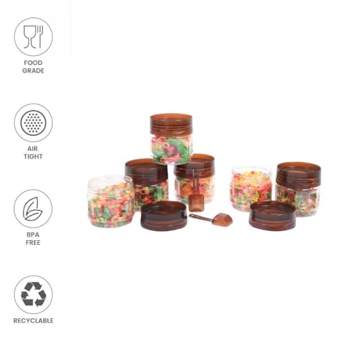 VRISTO 100ml Airtight BPA-Free Plastic Container for Spices & Masalas – Leak-Proof Small Kitchen Storage Jar – Stackable, Transparent, Odor-Free, Food Grade Spice Box for Pantry Organization Set of 6 - Image 3