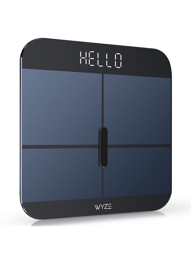 WYZE Smart Scale for Body Weight, Digital Bathroom Scale for Muscle, BMI, Body Fat and Water, Bluetooth Electronic Body Composition Monitor for People, Baby, Pet, 400 lb, Black - Image 1