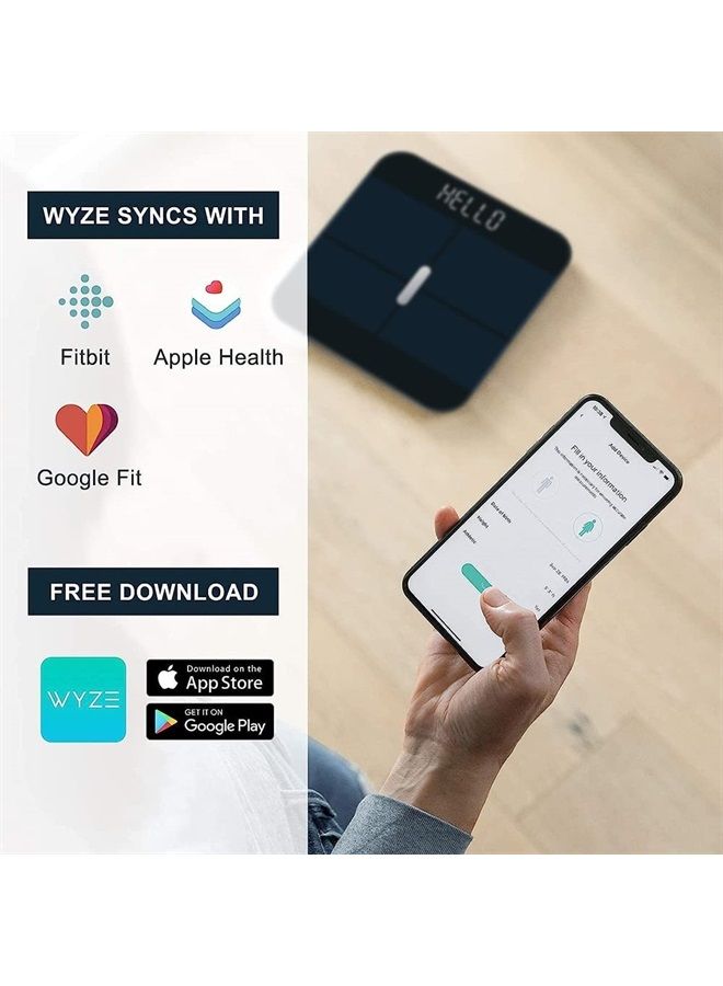 WYZE Smart Scale for Body Weight, Digital Bathroom Scale for Muscle, BMI, Body Fat and Water, Bluetooth Electronic Body Composition Monitor for People, Baby, Pet, 400 lb, Black - Image 5