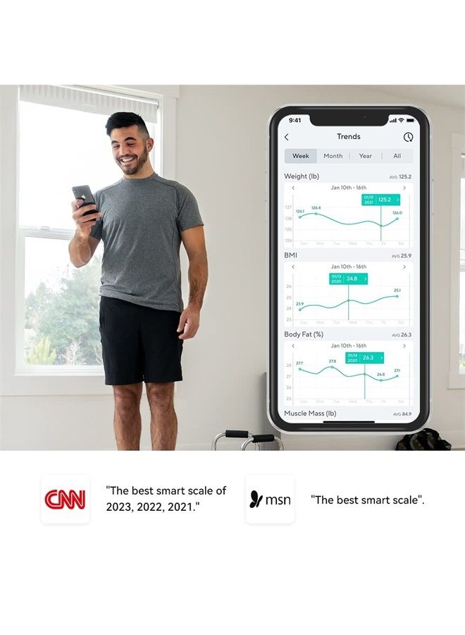 WYZE Smart Scale for Body Weight, Digital Bathroom Scale for Muscle, BMI, Body Fat and Water, Bluetooth Electronic Body Composition Monitor for People, Baby, Pet, 400 lb, Black - Image 2