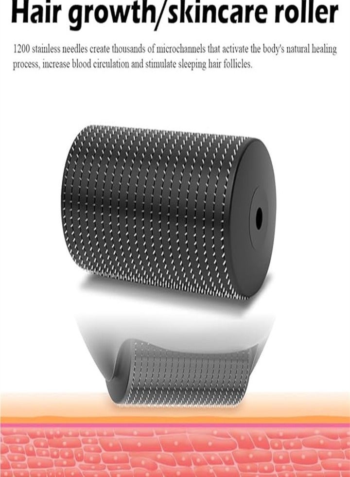 High Quality Microneedle Facial Treatment Massager 1200 Needles Titanium Microneedle Roller for Body Hair Beard Growth Acne Scars Wrinkles Stretch Marks - Image 4