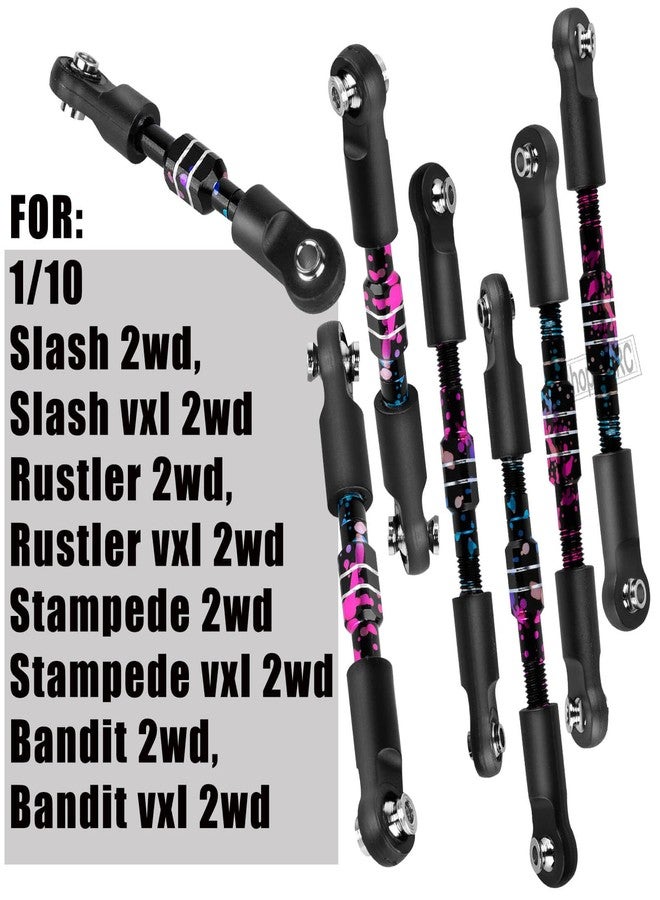 hopsupRC RC Aluminum Front&Rear Link Set Upgrades Part for 1/10 Slash 2WD VXL.Adjustable Turnbuckles Camber Links Toe Link Hops Up,Colour - Image 2