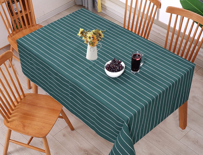 CRAZYWEAVES Cotton Durable Machine Washable Rectangular Dining Table Cloth for Dinning Tabl (48" X 62"), Bottle Green Dobby - Image 2