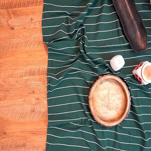 CRAZYWEAVES Cotton Durable Machine Washable Rectangular Dining Table Cloth for Dinning Tabl (48" X 62"), Bottle Green Dobby - Image 4
