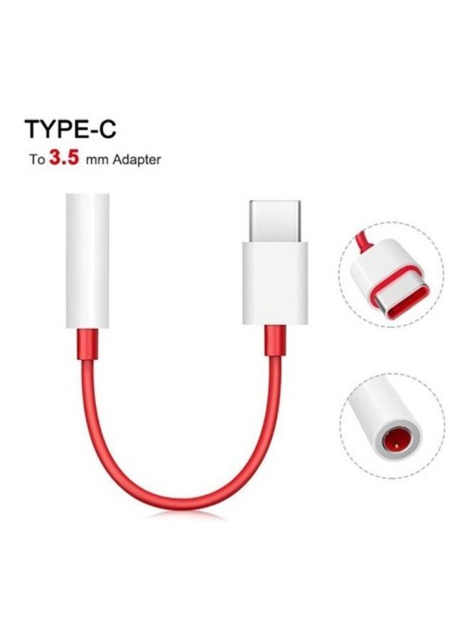 نيبمينينت محول كابل صوت من Type-C إلى AUX مقاس 3.5 مم أحمر/فضي/أبيض - Image 3