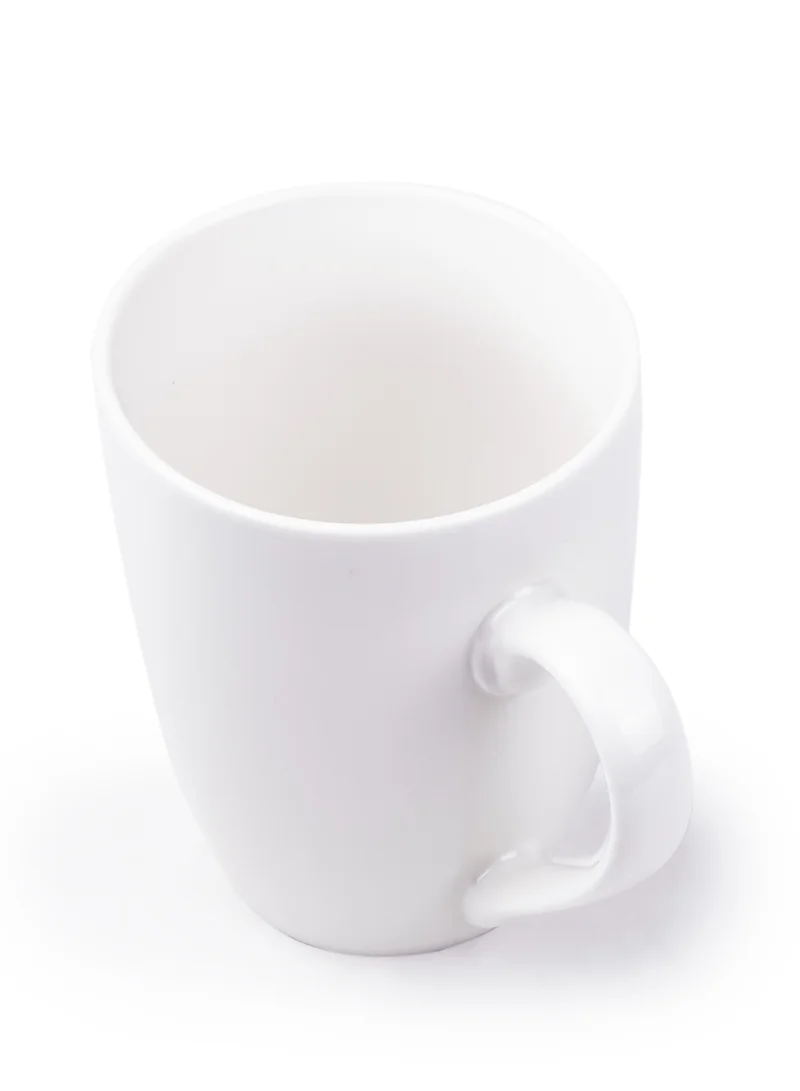 Shallow Shallow  354Ml Porcelain Ceramic Cup Tea Coffee Mug- White