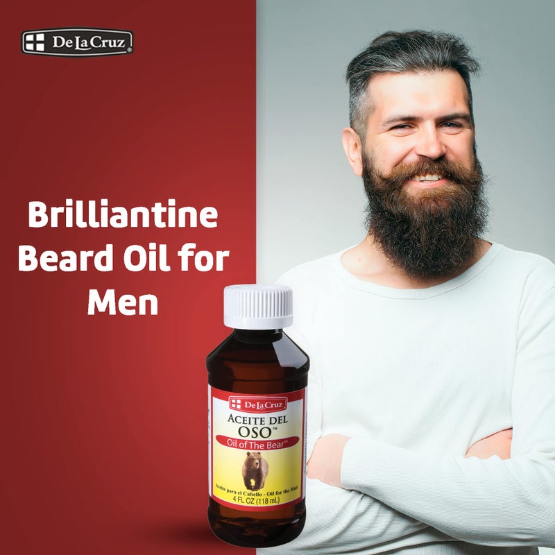 De La Cruz Oil of the Bear Beard Oil for Men - Grooming Brillantine for Hair, Mustache and Beard - Aceite del Oso - Image 1