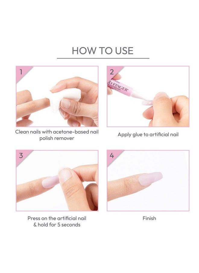 Goldfinger - Goldfinger Professional Nail Glue, Super Strong, Fast-Drying, Long-Lasting, Easy Application, Perfect for Acrylic & Press-On Nails, Quick Nail Repair, Nail Care & Enhancements (Pack of 5) - Image 1