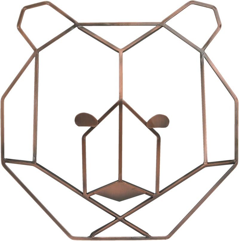 NoJo Metallic Copper Wire Bear Head Wall Art for Nursery and Playroom Décor - Image 1