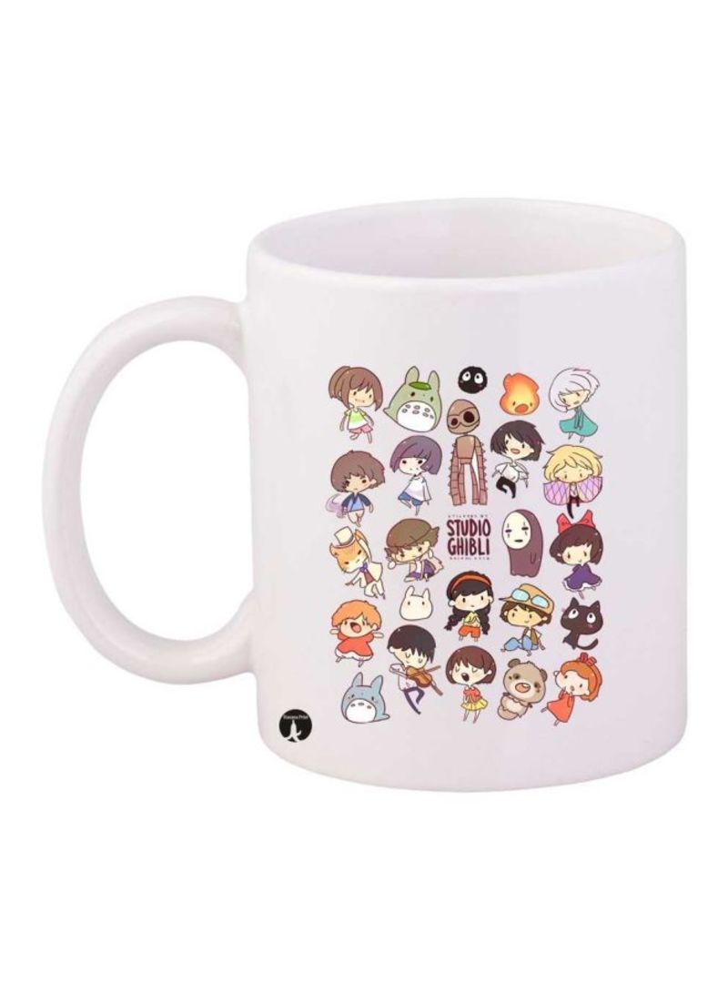 Studio Ghibli Printed Mug White/Orange/Green Standard Size